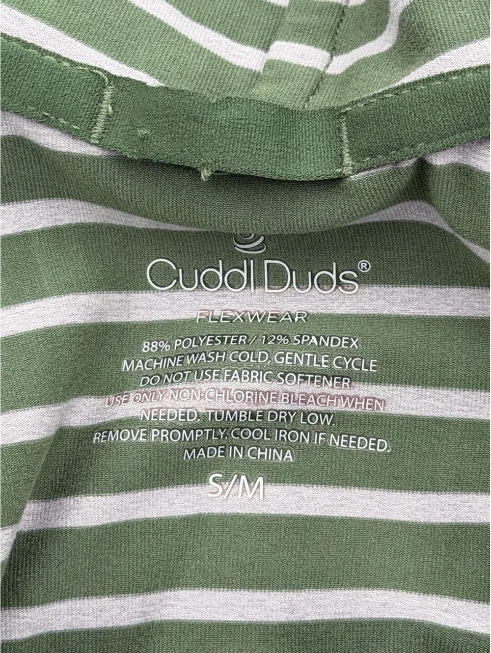 Cuddl Duds Flexwear Striped Hooded Open Front Cardigan